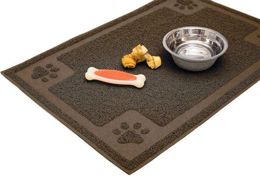 Bowl Mat for Cat and Dog, Silicone Non-Slip Absorbent Waterproof Dog Food Mat, Easy to Clean, Unique Paw Design
