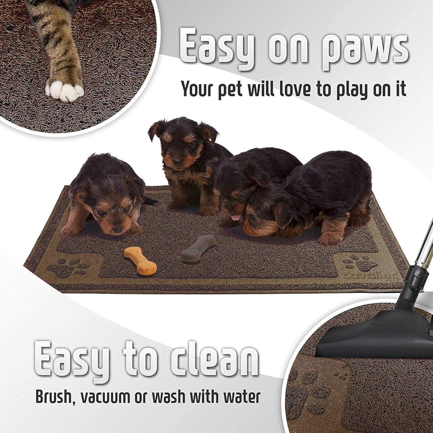 Bowl Mat for Cat and Dog, Silicone Non-Slip Absorbent Waterproof Dog Food Mat, Easy to Clean, Unique Paw Design